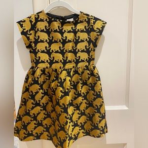 Crewcuts by J.Crew black and gold elephant dress
